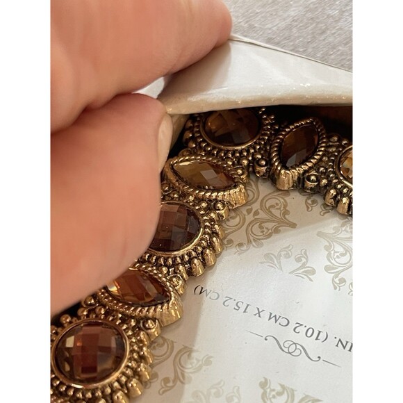 Luxe Collection Gold Tone Metal Picture Frame 4"x6" w/Champagne Rhinestones NIB - Picture 6 of 11